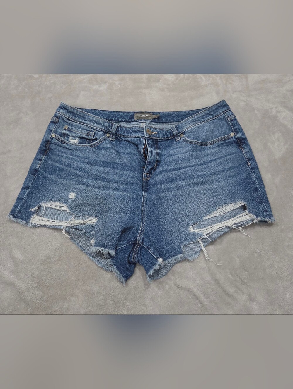 Torrid Distressed High-Waist Blue Denim Women’s Shorts